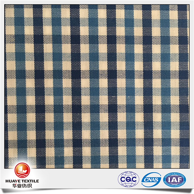 Yarn dyed woven CVC plaid pattern poly cotton  fabric for fashion shirt