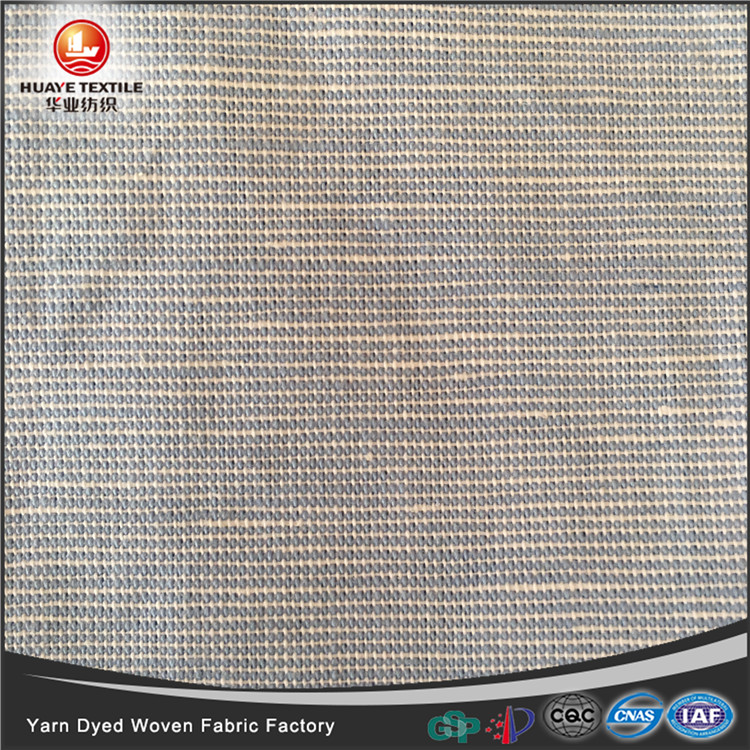 Yarn dyed cotton linen blue shirting fabrics