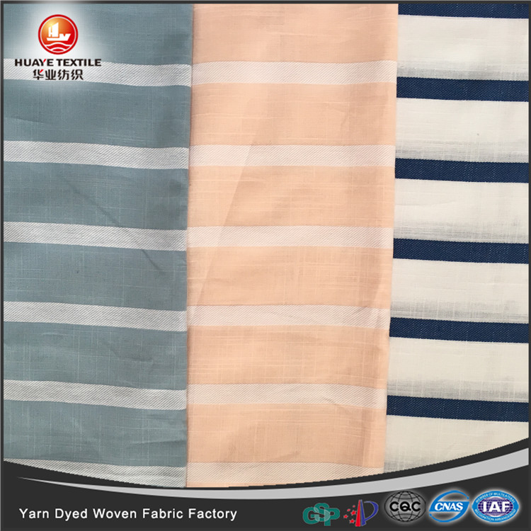 In-stock yarn dyed cotton strip dobby slub fabric for fashion shirt
