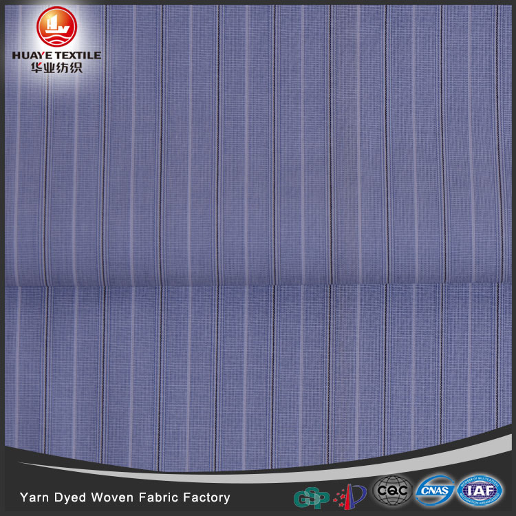 In Stock Yarn dyed wholesale quality CVC print strip fabric for shirt