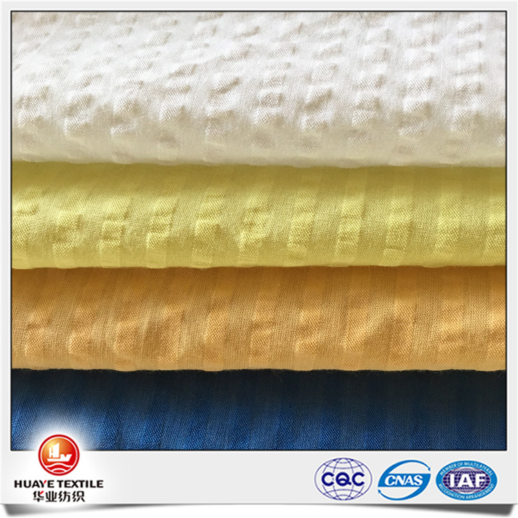 Yarn dyed 100 cotton seersucker shirt fabric