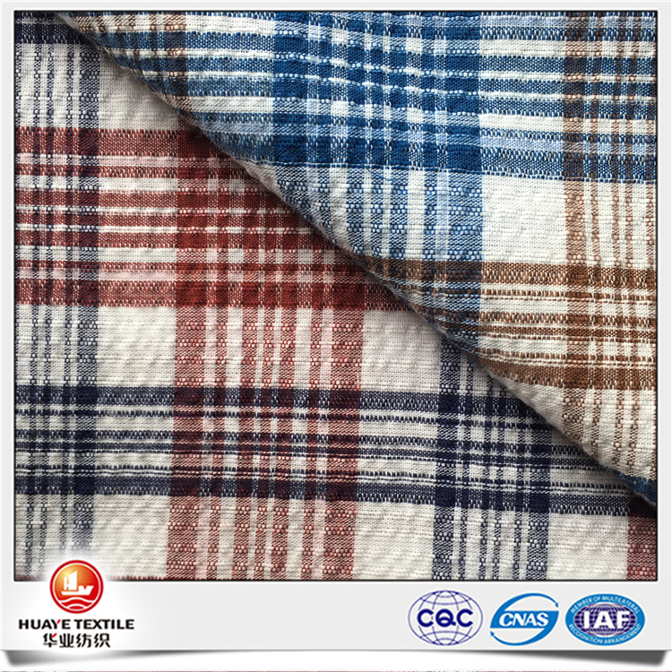 Yarn dyed T/C check crepe fabric for fashion shirt