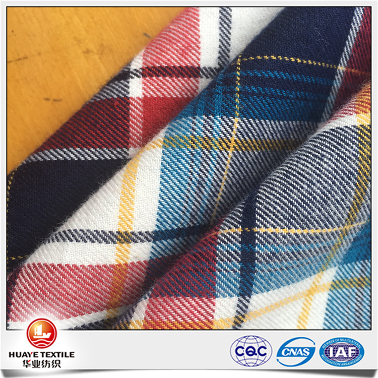 Yarn dyed plaid 100 Cotton flannel fabric for shirt