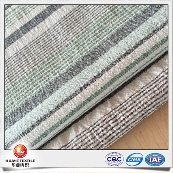 Yarn dyed strip pattern crepe fabric for fashion shirt