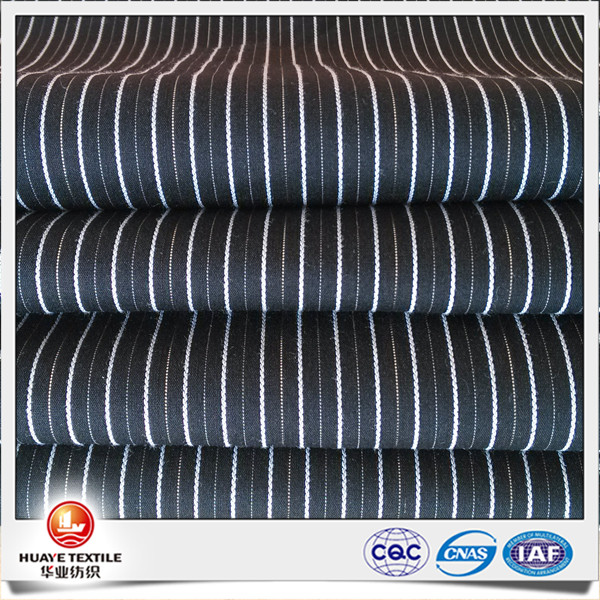 Yarn dyed cotton polyester spandex stripe fabric with lurex